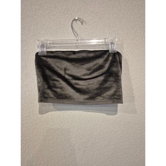 Women's Size Small Velvet Strapless Tube Top Gray - Picture 1 of 3